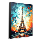 Cuadros Decorativos Modernos 90x60  Pintura De Torre Eiffel