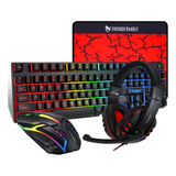 Kit Gamer Pc T-wolf 4 En 1 Resistente Al Agua Rgb