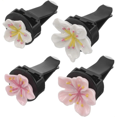4 Piezas Clip Difusor De Aire Para Auto Con Flor