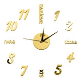 Reloj De Pared 3d Con Números De Espejo, Letras, Decoración