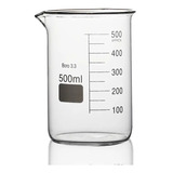 Vaso De Precipitado 500 Ml Graduado Vidrio Borosilicato 3.3