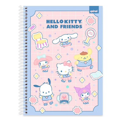 Caderno Hello Kitty 1 Matéria Capa Dura 80 F Rosa | Frete grátis