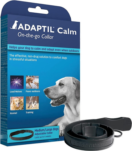 Adaptil Collar Large Perros Feromona Ansiedad Anti Stress Color Negro