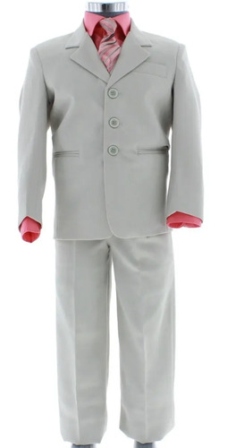 Traje De Vestir Niño Tres Piezas Beige 2899 2 A 18 Años