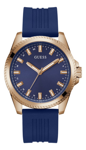 Reloj Guess Champ Hombre. Silicona Color Azul Gw0639g3