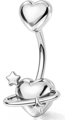 Anillos De Ombligo En Forma De Corazón De Acero Quirúrgico 3