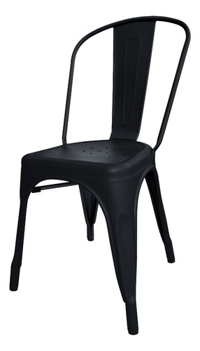 Silla De Comedor Desillas Tolix, Estructura Color Negro Mate, 1 Unidad