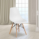 Flash Furniture Elon Series Silla De Plástico Blanco Con Pat