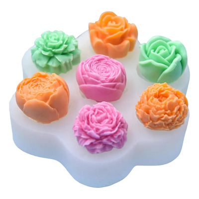Molde De Silicón De Flores Rosas Para Hacer Jabones Vela | Meses sin interés