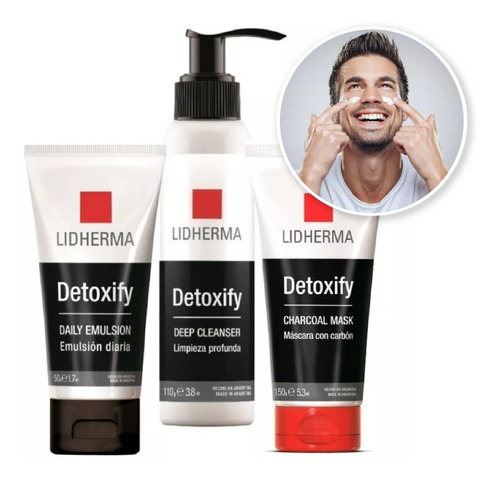 Kit Limpieza Máscara+gel+crema Hidratante Detoxify Lidherma 
