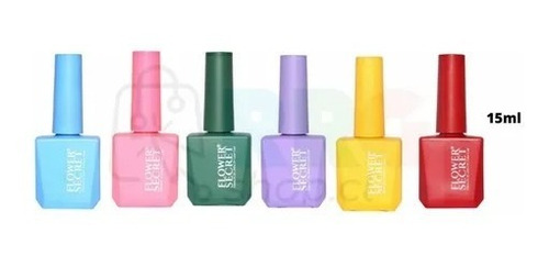 Set X6 Colores Permanentes Para Uñas 15ml Flower Secret