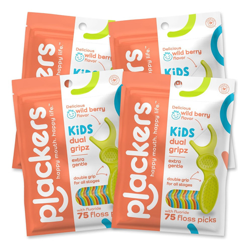 Plackers Hilo Dental Para Niños Pack De 75unid Cada Uno