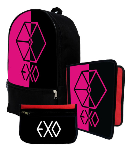 Mochila+ Funda Carpeta+ Cartu De Exo K-pop #429