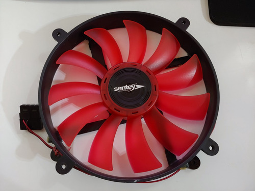 Cooler Ventilador 20cm 200mm Rojo C/ Leds Sentey