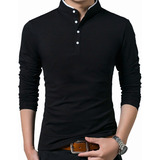 Playeras Hombre Larga Hombre Algodón Camisa Polo Negocio