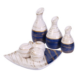 Trio Vasos Conjunto Enfeite Ceramica Centro Mesa Decorativo7