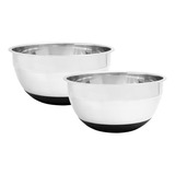  Set X2 Bowls Acero Inoxidable Base Antiadeslizante 24m 28cm