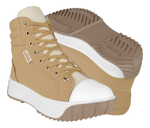 Tenis Casuales Dama Capa De Ozono 626101 Textil Beige