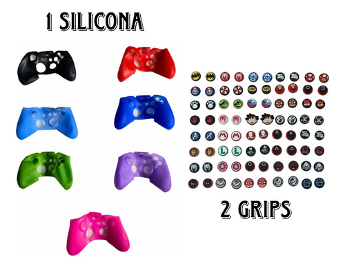 Protector Funda Silicona Para Xbox One Unicolor +2 Grips