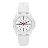 Reloj Mujer Armani Exchange Lady Banks De Silicona Color De La Correa Blanco