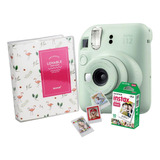 Câmera Instax Mini 12 Verde Com Álbum Fotos E Filme 10 Poses