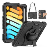 Funda Negra Proteccion Completa Grip Tira Para iPad Mini 6