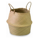 Cesta De Palha Vime Rattan Seagrass P/ Roupas Ou Plantas- Gg