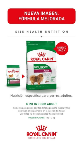 Royal Canin Mini Indoor Adult (perro Mini Adulto) X 1kg Caba