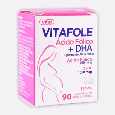 Vitafole Ácido Fólico + Dha, 90 Tabs De 180 Mg C\u002Fu, Vitae Sabor Sin Sabor | MercadoLibre