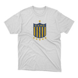 Remera Futbol Rosario Central Escudo Viejo En Pecho Blanca