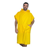 Poncho Cambiador Toalla Microfibra Amarillo