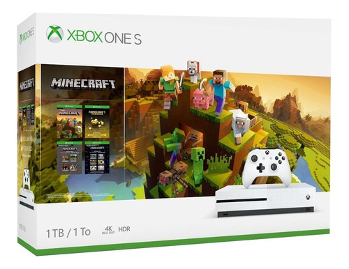 Consola Xbox One S 1tb 4k Ultra Hd Blanco Minecraft Creators