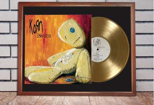Korn Issues Tapa Lp Y Disco Oro Enmarcados