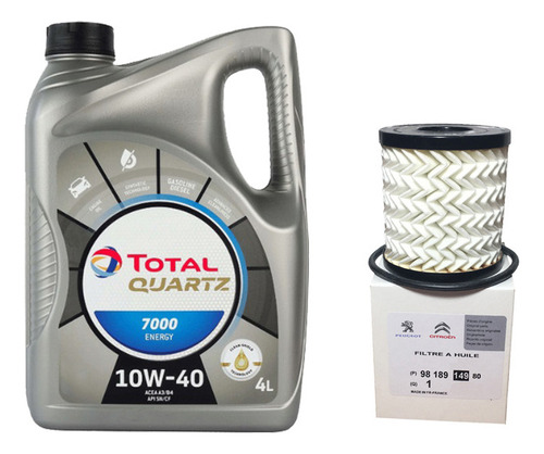 Filtro + Aceite Total Quartz 7000 4l Citroen C4 1.6 16v 2012