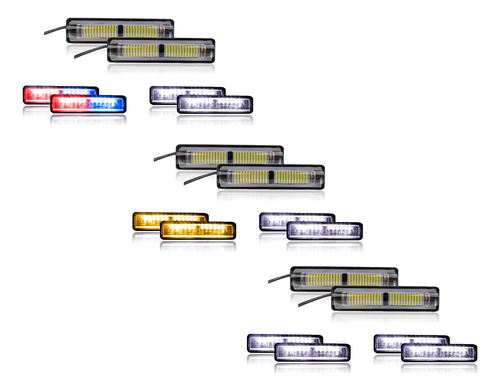 Faro 24led Lupa Extendida Estrobo Rojo/azul Alta/baja Juego