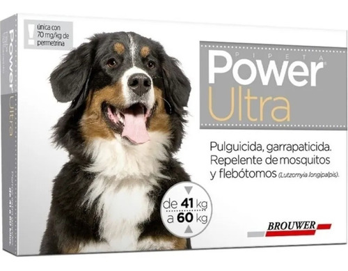 Power Ultra 41 A 60 Kg Pipeta Perro Anti Pulgas Garrapatas