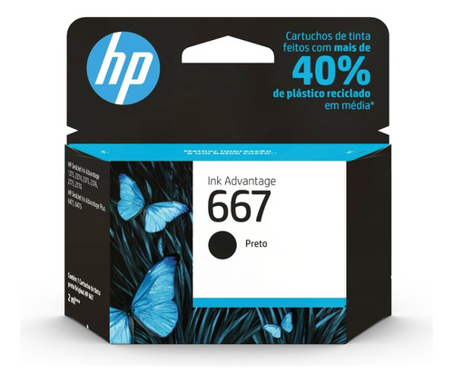 Cartucho Hp 667 Preto Original Hp 3ym79ab - 2376 2776 6476