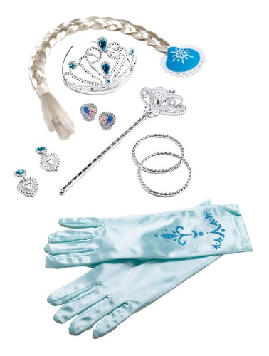 Set Frozen Ditoys Queen Corona Con Guantes Y Trenza 2328