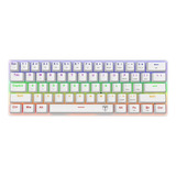 Teclado Gamer T-dagger Arena T-tgk321 Qwerty Inglés Us Color Blanco Con Luz Rainbow