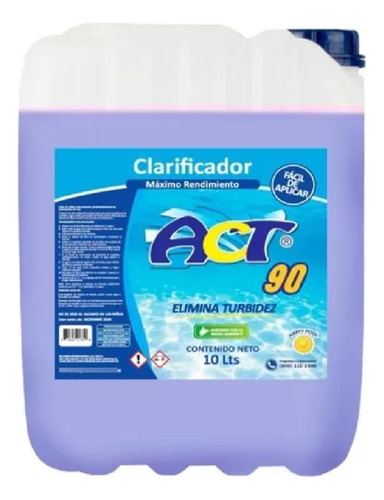 Clarificador Liquido Para Albercas  10 Lts Act 90 Msi