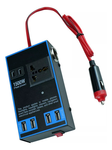 Inversor De Corriente Automóvil 12v 24v A 110v 220v 1500wmul