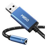 Millso Adaptador De Audio Usb A Conector De 0.138in Azul Zaf