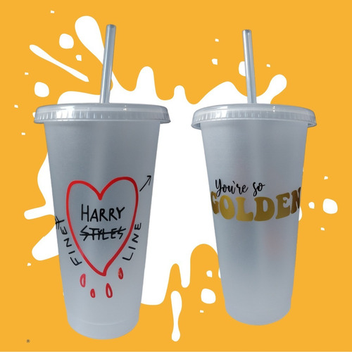 Vaso Personalizado Harry Styles - You´re So Golden Con Tapa