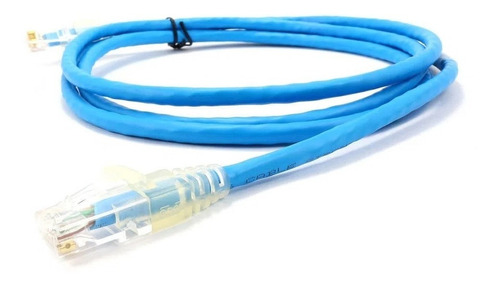 Cabo Rede Patch Cord 5m Cat6 100% Cobre Azul 10/100/1000mbps
