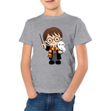 Camiseta Unissex Infantil E Adulto Harry Potter Desenho Geek