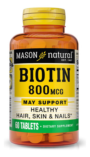 Mason Natural I Biotin I 800mcg I 60 Tablets