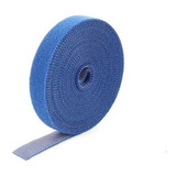 Rolo De Fita Velcro 12mm X 5mts Organizador Fio Cabos - Full Cor Azul