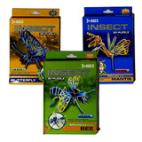 Set X3 Puzzle 3d Insectos Abeja Mantis Mariposa Educational