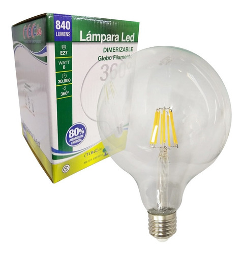 Lámpara Led Globo Dimerizable 8w E27 G125 Tbcin