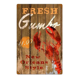 New Orleans Crawfish Vintage L Sign   Gumbo Tin Signs M...